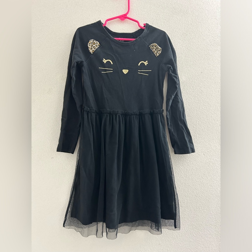 🦋 Cat Dress - Carter's Black Dress with Cat Details. Girls size 7 (fits like 6).